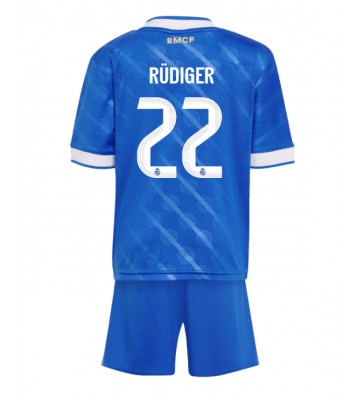 Real Madrid Antonio Rudiger #22 Tredjetrøje Børn 2025-26 Kortærmet (+ Korte bukser)
